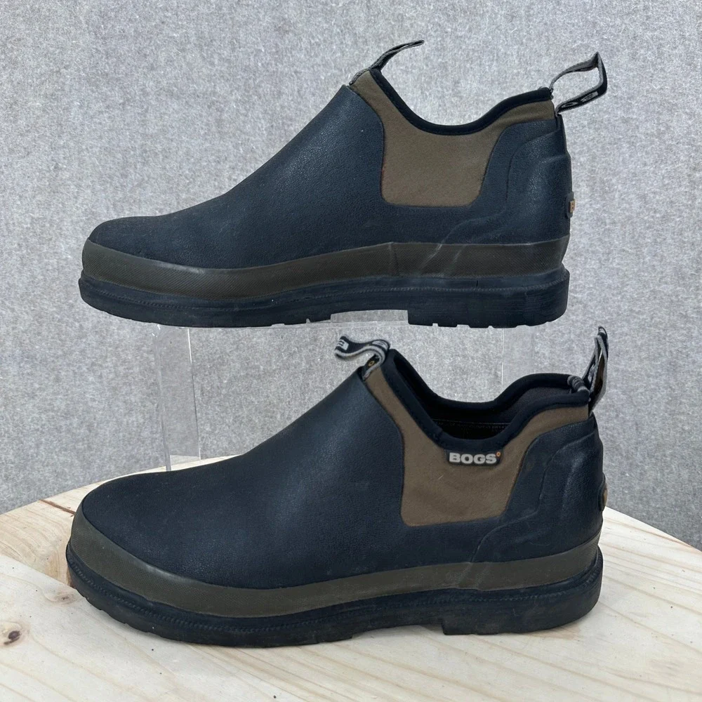 Bogs Tillamook Bay Romeo Boots Mens 11 Black Brown Waterproof Slip On